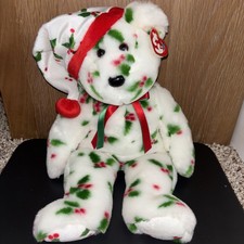 TY Beanie Buddy - 1998 HOLIDAY TEDDY 14 inch - Stuffed Animal Plush Toy