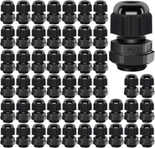 Cable Gland PG7 Plastic Waterproof Adjustable 3-6.5mm Cable Gland Black