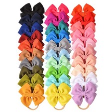 30 PCS Big Bows Baby Nylon Headbands Hairbands Hair Bows Elastics for Baby Gi...