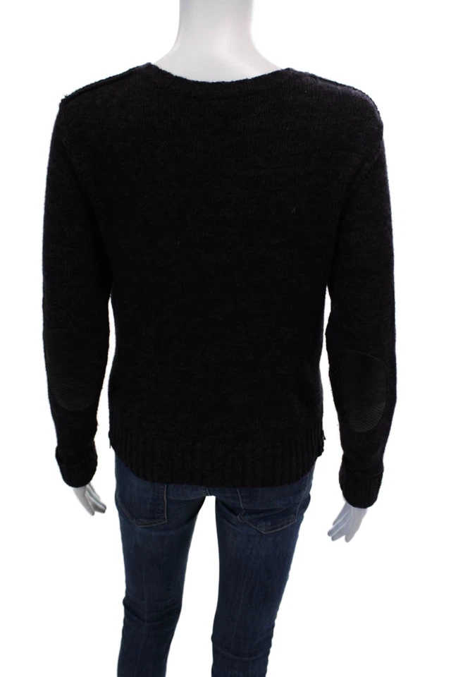 Suéter Otoño Cachemira Mujer Cachemira Cremallera Tejido Cuello Redondo Púrpura Talla M Foto 3 de 4