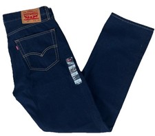 Levis Mens 505 Straight Stretch Dark Blue Denim Jeans 36 x 32 Retail 69.50