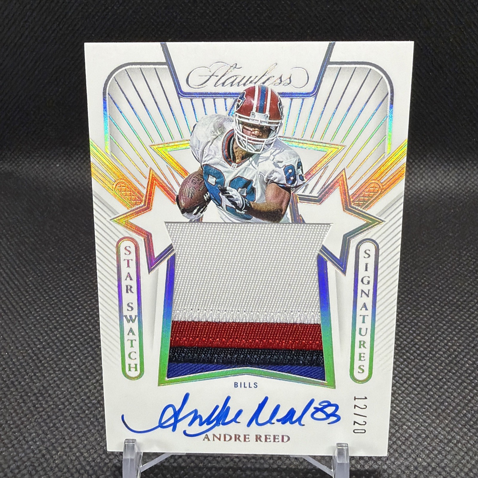 2024 Panini Flawless Andre Reed Auto Patch 4 CLR #SS-ARD Bills /20 CLEAN CARD!!! view 1