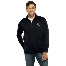 Vantage Apparel Men's Collegiate Micro Mesh Performance Black 1/4 Zip Pullover,