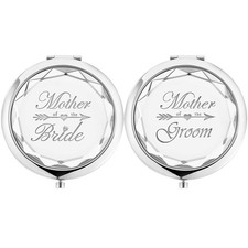 2 Pack,Wedding Keepsake Gift,1 Mother of the Bride makeup mirror 1 Mother of ...