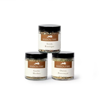 Set of 3 Artisan Bread Seasoning Mixes   Garlic Herbs with Black Garlic, Seed...