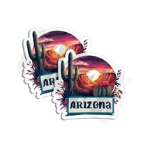 Arizona Sunset sticker Grand Canyon vinyl decal desert cactus 2 PACK Made in USA