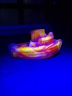 Boyd Vaseline Orange Swirl Slag Glass Teddy Tugboat Boat Glows!!! — photo 5
