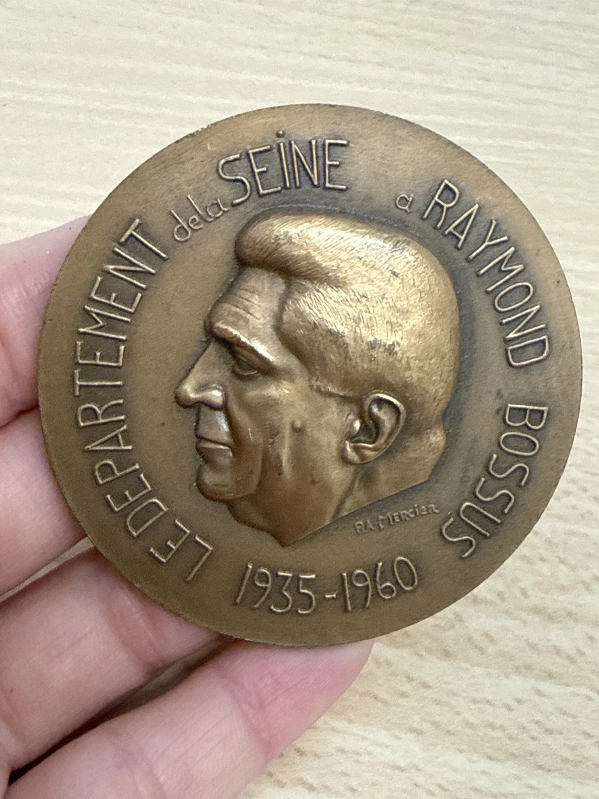 Médaille Le Département De La Seine À Raymond Bossus 1935 1960 En Bronze
