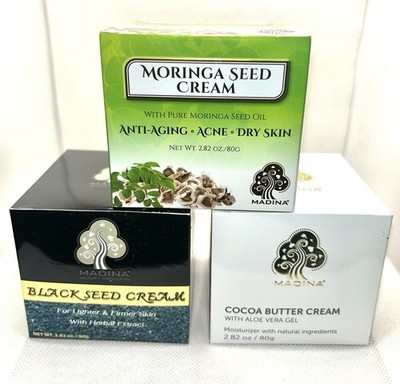 3 PK Madina Moisturizer Cream 2.82oz Blackseed, Cocoa, & Moringa 