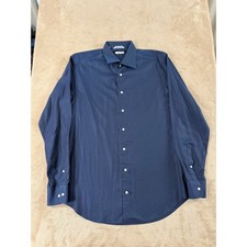 Suitsupply Traveller shirt Mens 41-16 Navy Blue Slim Fit Dress Long sleeve EUC