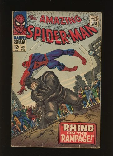 Amazing Spider-Man #43 1966 G/VG 2nd  App of the Rhino Romita Silver Age -RareCo