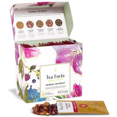 Tea Forte Single Steeps Loose Leaf Tea Sampler, 15 Pack - Herbal Retreat