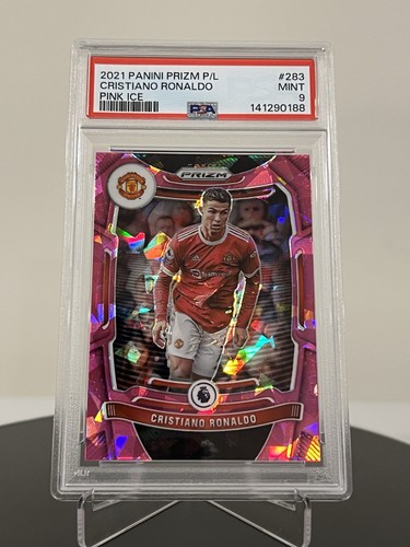 2021-22 PANINI PRIZM PREMIER LEAGUE CRISTIANO RONALDO PINK ICE PSA 9 MINT