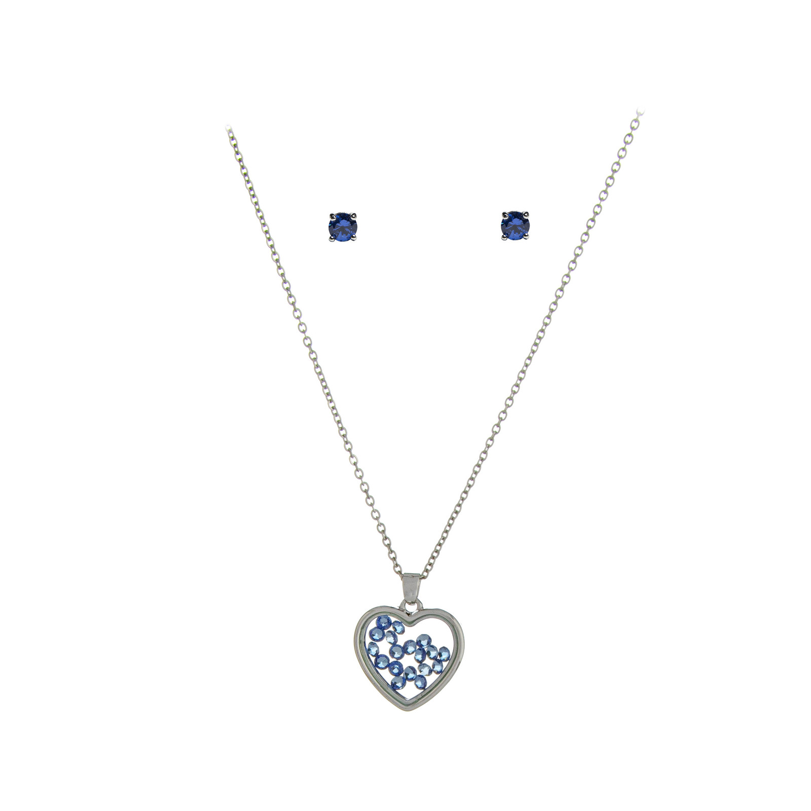 Горизонт Коллекцию Сентябрь Камень Синий Сапфир Сердце Комплект Ювелирных Изделий 2890₽
