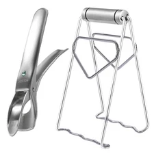 304 Stainless Steel Anti-Hot Bowl Dish Plate Gripper Clip Clamp Holder for Mo...