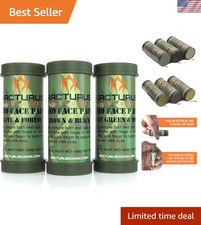 Versatile Camo Face Paint Set - 3 Double-Sided Sticks with 6 Camouflage Colors