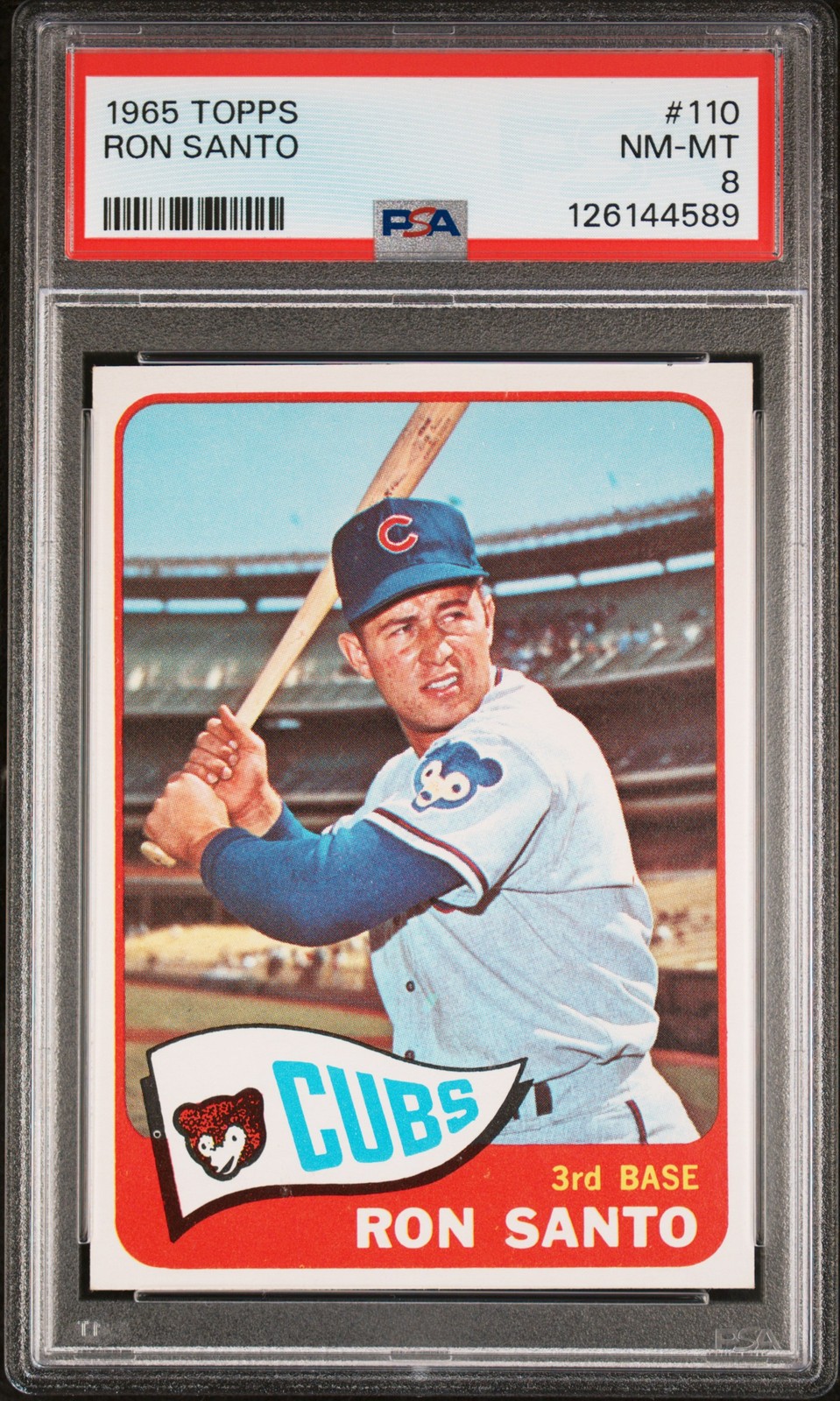 1965 TOPPS #110 RON SANTO PSA 8