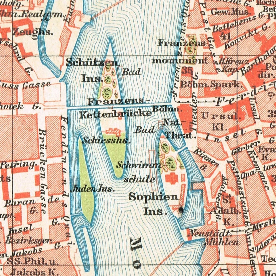 PRAGUE 1898 CZECHIA  Böhmen   CZECH   Antique Original Map  Čechy Morava Moravia - Image 3 of 4