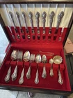 International Sterling Silver Flatware Set - Wild Rose Pattern - Service 8+