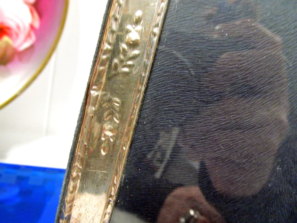 Sheffield Inglaterra sello plata retrato marco de fotos de pie vintage Art Deco Foto 4 de 4