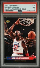 1992 UD ALL-STAR WEEKEND ALL-STAR WEEKEND-GOLD #15 MICHAEL JORDAN PSA 7