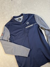 AUTÉNTICA Sudadera Dallas Cowboys NIKE Cuarto Cremallera EN EL CAMPO M Dri Fit Jersey