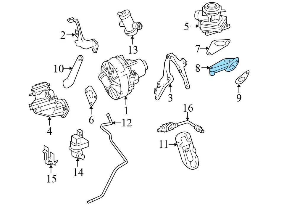 Mercedes-Benz S550 2007-2011 - Soporte de montaje de válvula EGR IZQUIERDO 2721420115 Foto 3 de 4