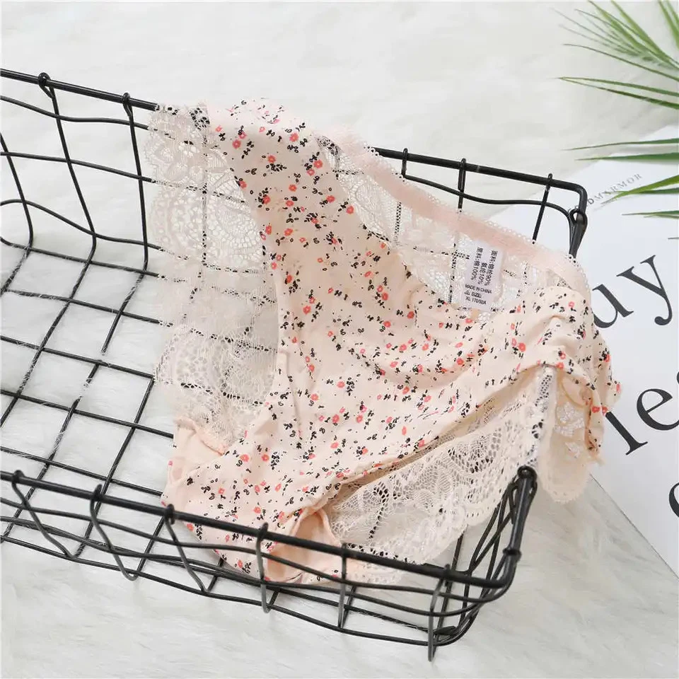 Bragas de encaje de seda helada para mujer tiro bajo estampado de leopardo calzoncillos transparentes 1 pieza Foto 3 de 4