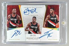 McCollum Lillard Turner 2017 Panini Immaculate Collection #T-POR Triple Auto /25