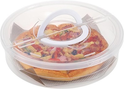 Clear Plastic Pizza Container with Lid and Handle 12 Inch Round Pie Carrier