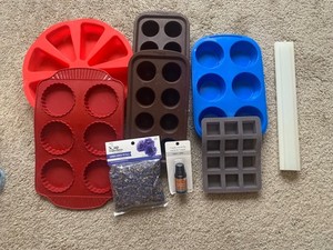 Soap Silicone Molds 6pcs 1 Embed mold Pie Slice Tart Lot Soap/Candle Making