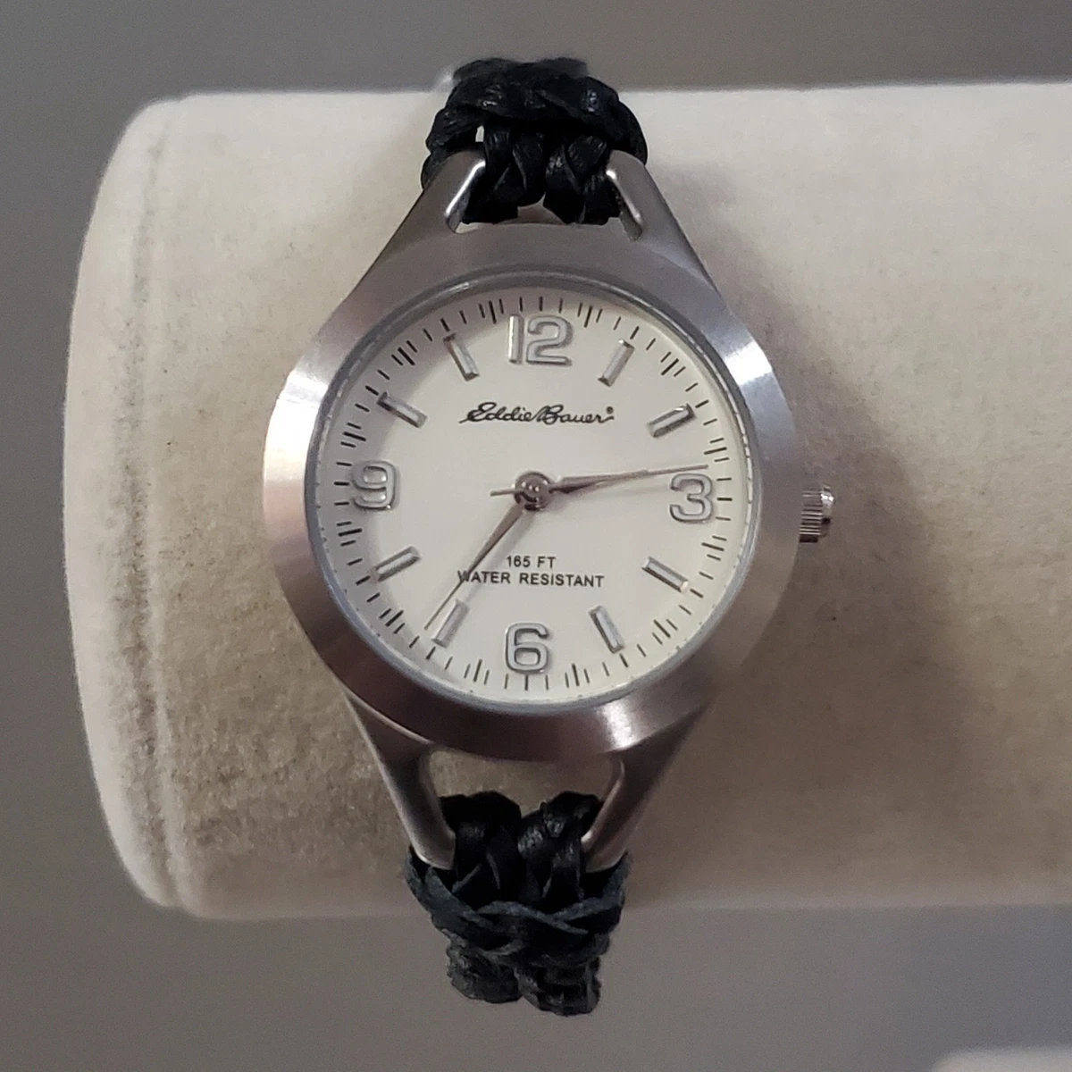 Ladies Eddie Bauer VBV 130 Quartz Watch Water Resistant 100 Ft New Battery Runs Vintage Eddie Bauer Womens Watch Silver Tone Stainless Steel  main image 2