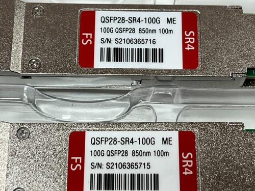 2 x FS 100GBASE-SR4 QSFP28 850nm 100m DOM MPO-12/UPC Optical Transceiver Module - Picture 2 of 2
