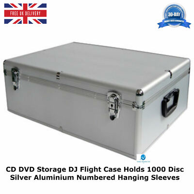 1 x CD DVD Aufbewahrung DJ Case 1000 Discs silber Aluminium nummeriert Hängehüllen