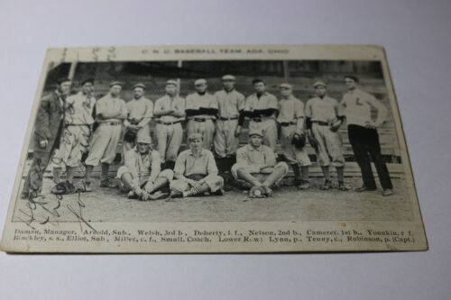 vintage 1909 C.N.U. baseball team, Ada. Ohio postcard college university