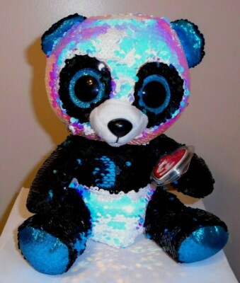 TY Ty Large Sequins Plush Flippables BAMBOO Panda Bear Medium 9