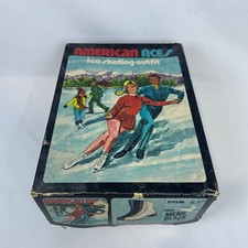 Vintage American Aces Men's Size 10  Figure Skating Ice Skates Black Style 550