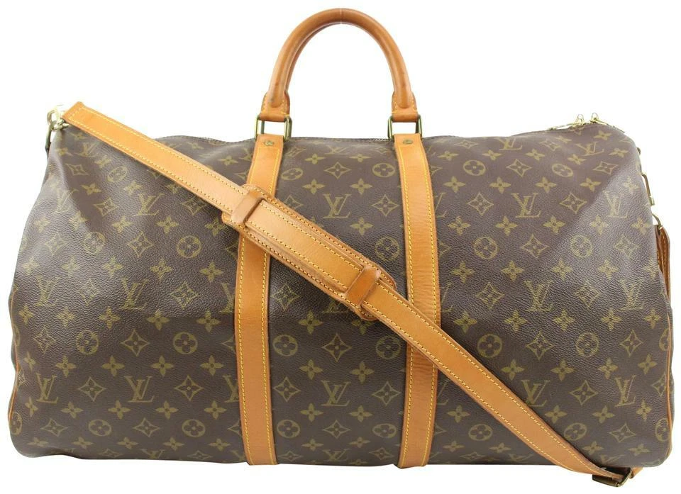 Louis Vuitton Pre-Owned Keepall Bandoulière 55 Duffle Bag in White