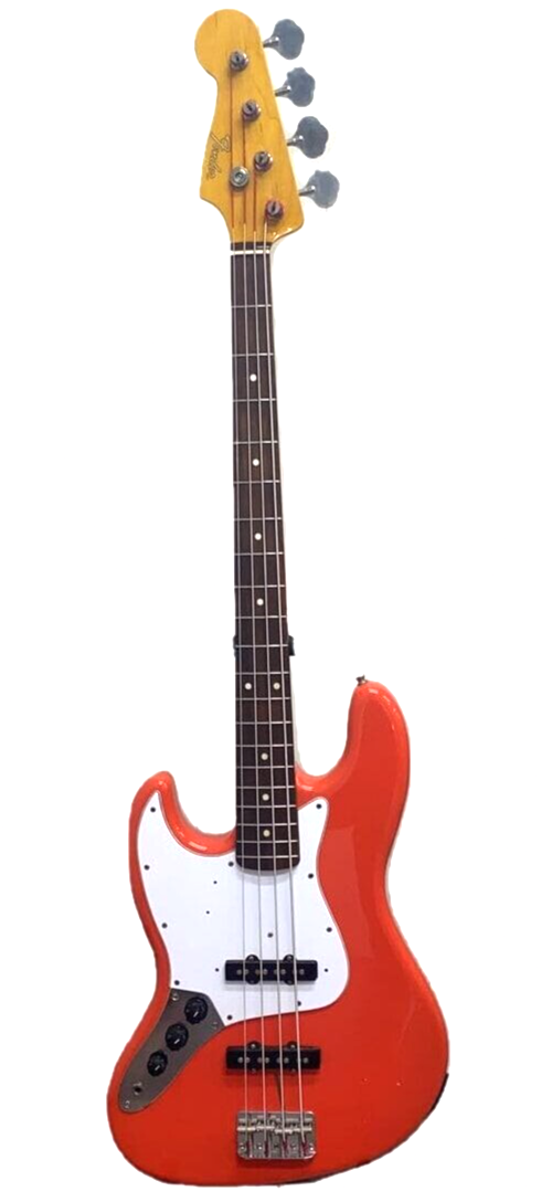 ベース Fender Japan JB62-70L '62 Jazz Bass LH Fender Japan Left-Hand Jazz Bass JB62-70L Fiesta Red Made in