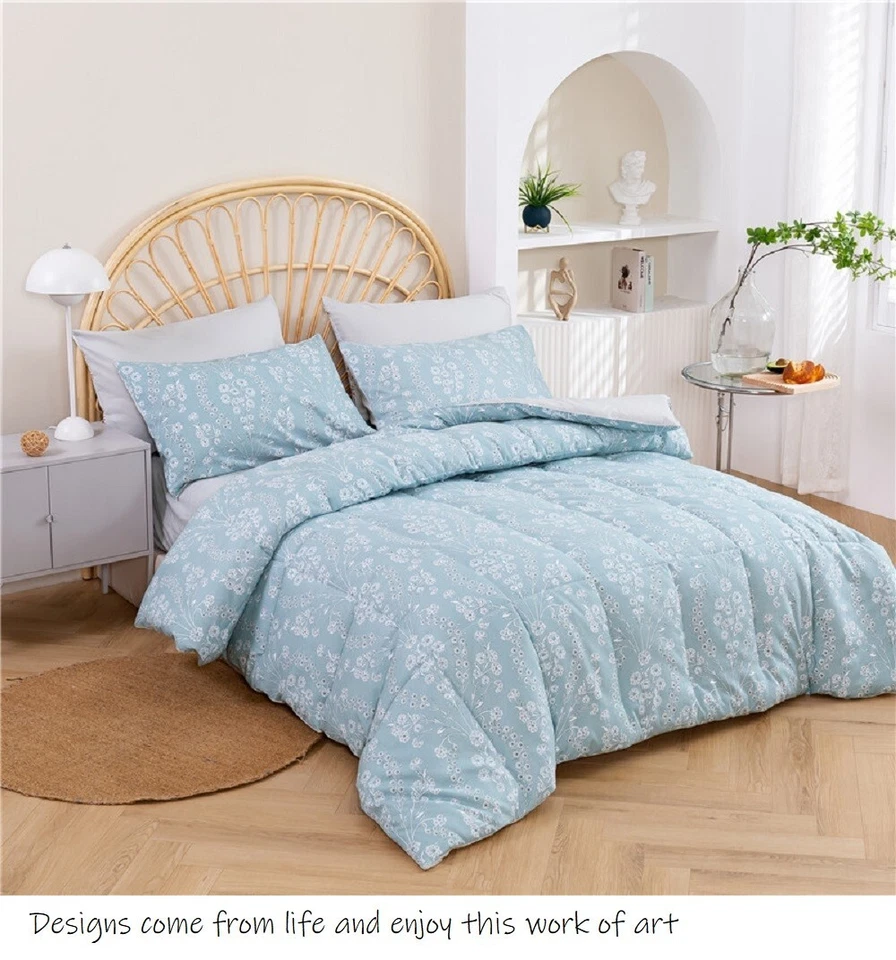 Juegos de edredón de 3 piezas, juegos alternativos ultra suaves para todas las estaciones, reversibles Foto 3 de 4