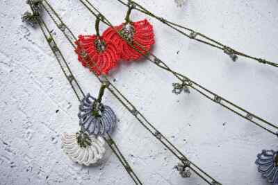 Oya Crochet Necklace Needle Lace 163.78'' BRAND NEW FAST Shipment halime-011