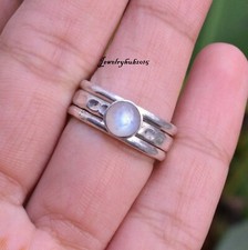Moonstone Spinner Ring Solid 925 Sterling Silver Moonstone Jewelry All Size Mo 