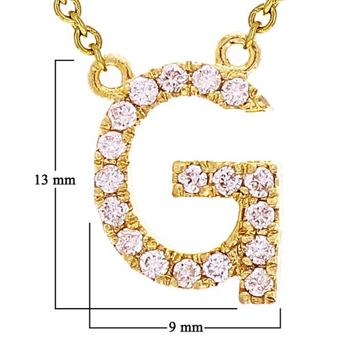 14k Yellow White or Rose Gold Diamond Initial Letter G Pendant Necklace 18" - Picture 7 of 18