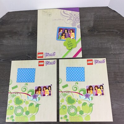 Lot Of 3 Lego Friends 2 Pocket Portfolio Folder 12'' x 9'' New