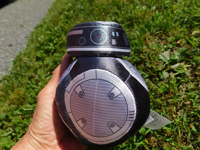 Star Wars BB-9E Droid Plush Shiny Dark Gray Robot 6'' Head swivels turns EUC 