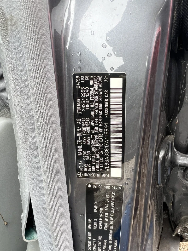 Cuadro de instrumentos velocímetro 1999 panel de instrumentos Mercedes S320 182767 millas Foto 3 de 4