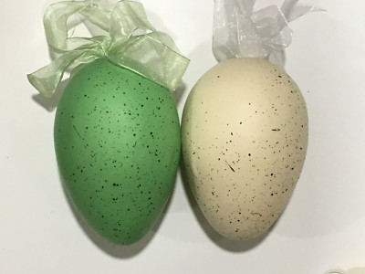 NEW 6'' SET OF 2 LARGE SPECKLED EASTER EGG ORNAMENTS FREE SHIP
