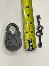 Vintage Padlock, 2 Skeleton Keys. Unknown metal or brand