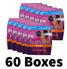 Legg's - Silken Mist Bare Pantyhose, Control Top, Sheer Toe,  Size B, Jet Black