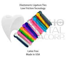 ELASTOMERIC LIGATURE TIES (1,008 pcs) Low Friction Technology Made in USA